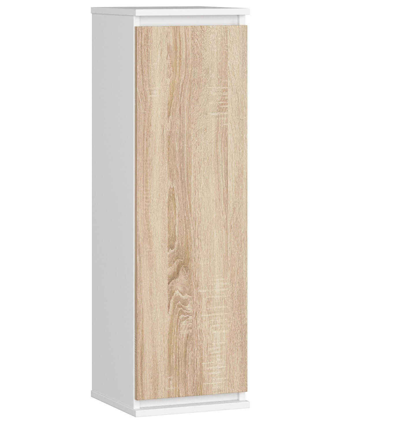 WANDSCHRANK Weiß, Sonoma Eiche 30x30x99 cm - Weiß/Sonoma Eiche, Holzwerkstoff (30/99/30cm) - Akord