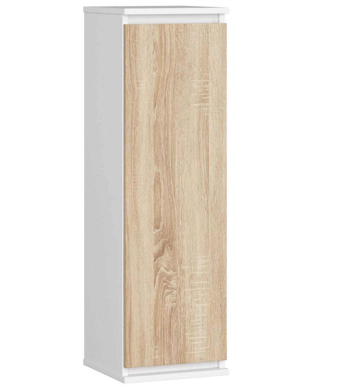 WANDSCHRANK Weiß, Sonoma Eiche 30x30x99 cm - Weiß/Sonoma Eiche, Holzwerkstoff (30/99/30cm) - Akord