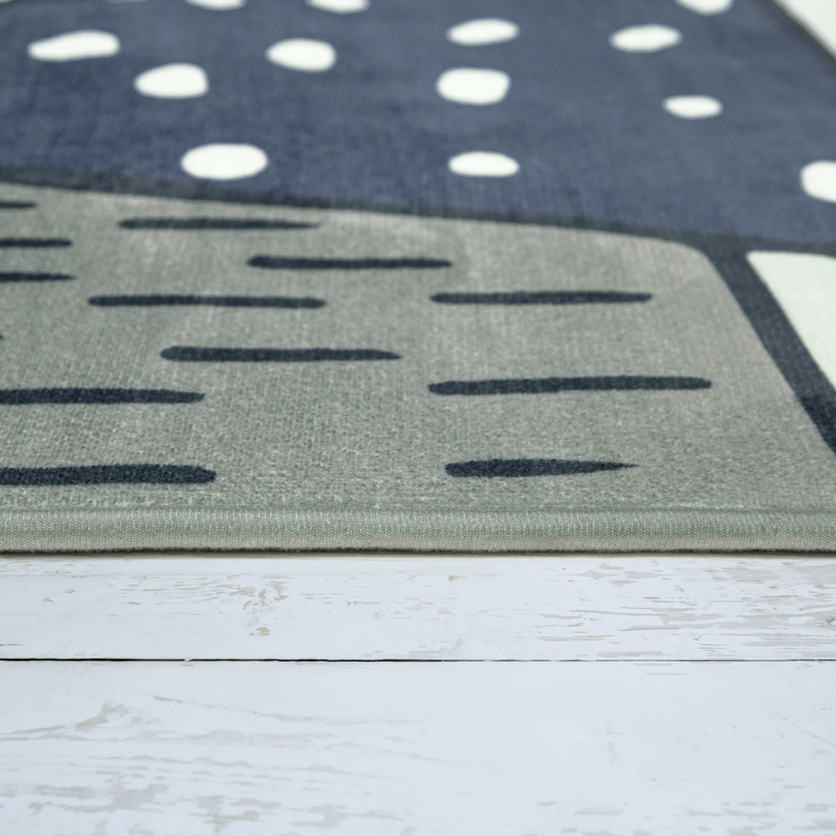 KINDERTEPPICH waschmaschinenwaschbar Berge Kinderzimmer schmutzabweisend Grau Rund 120D - Grau, Textil (120/120cm) - KADIMA DESIGN