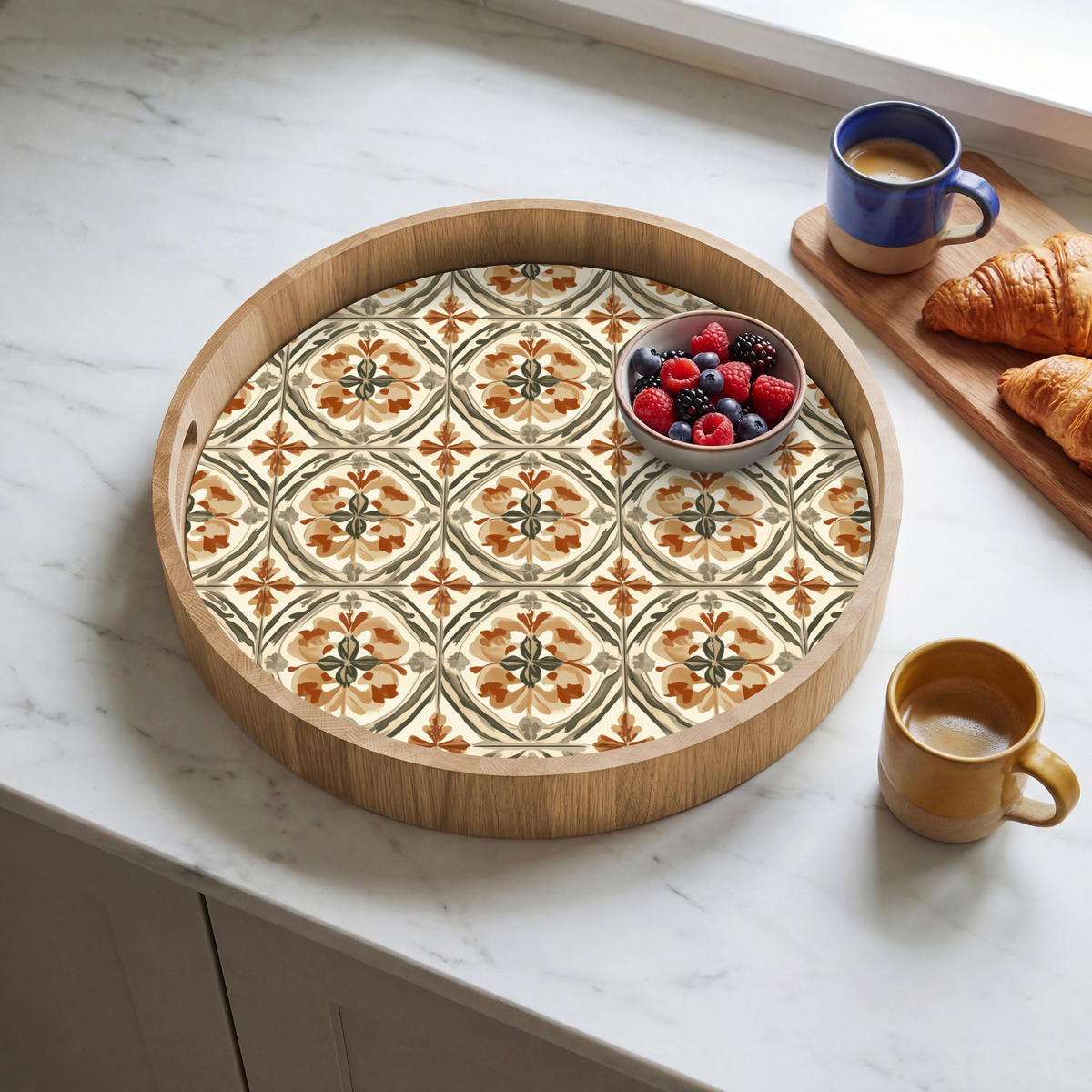 TABLETT - Elegant - antik - farbenfroh - 40x40 cm - Multicolor, Holz (40/5/5cm) - OnlyWow