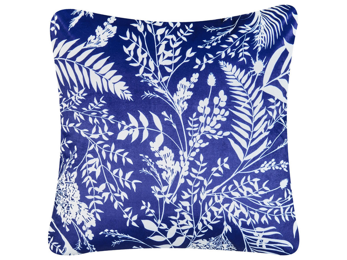 GARTENKISSEN 2er-Set Marineblau 45/45 cm Glimmer - Blau/Weiß, Textil (45/12/45cm) - Beliani