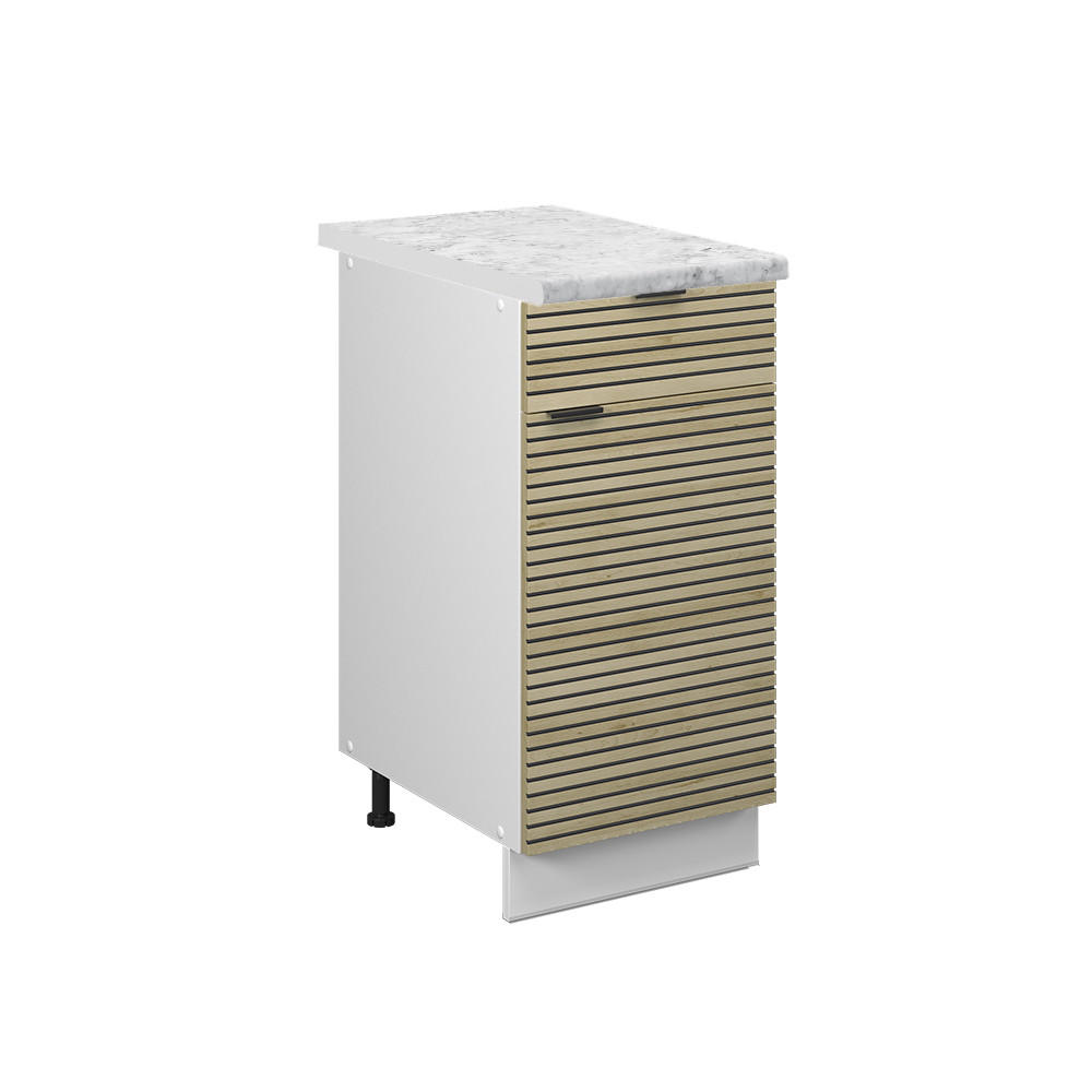 KÖKSUNDERSKÅP Fame-Line Ekpanel 40 cm , AP Marble Ekfärgad, Vit 82/40/60 cm