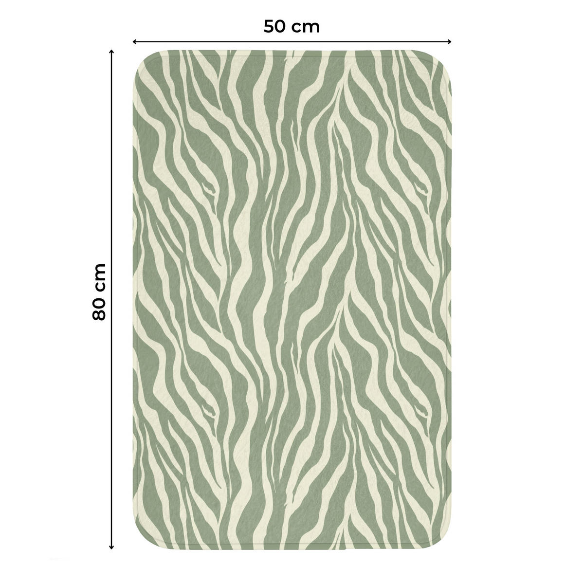 WC PŘEDLOŽKA Zebra - Motiv - zelená 50x80 cm - šalvějově zelená, textil/plast (50/1cm) - OnlyWow