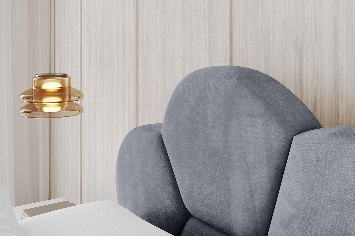 POLSTERBETT mit Bettkasten und Lattenrost, Bett mit Matratze H3/H4 - LANA 120x200 Grau - Grau, Holzwerkstoff/Textil (120/200cm) - ALTDECOR