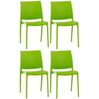 GARTENSTUHL 4er Set Kunststoff grün - Grün, Kunststoff (44/81/50cm) - CLP