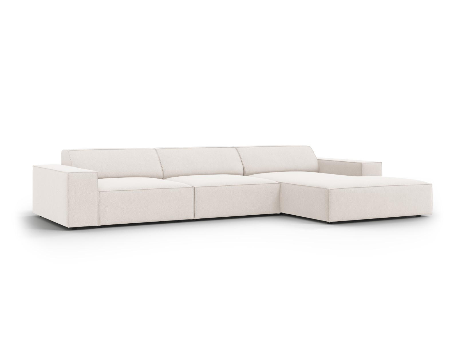 ECKSOFA rechts Jodie aus strukturiertem Stoff leichtes beige 4 Sitzplätze - Beige, Textil (166/284cm) - Micadoni