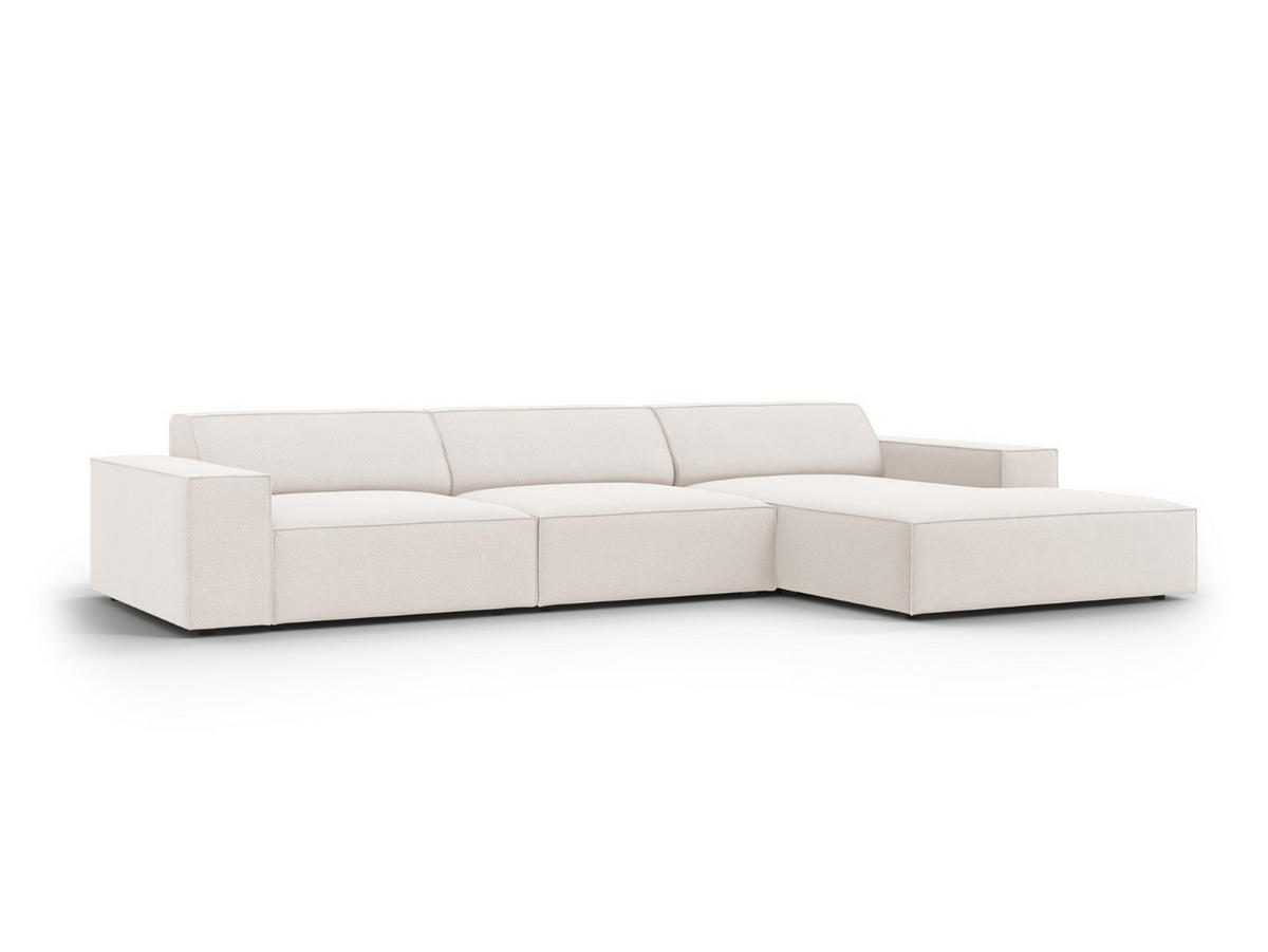 ECKSOFA rechts Jodie aus strukturiertem Stoff leichtes beige 4 Sitzplätze - Beige, Textil (166/284cm) - Micadoni