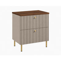 BADEZIMMERSCHRANK: Kaschmir / Platte Nusseiche / Griffe Gold / Beine Gold, 60 x 44,4 x 73,6 cm - Kaschmir/Goldfarben, Holzwerkstoff (60/73.6/44.4cm) - 3XE LIVING