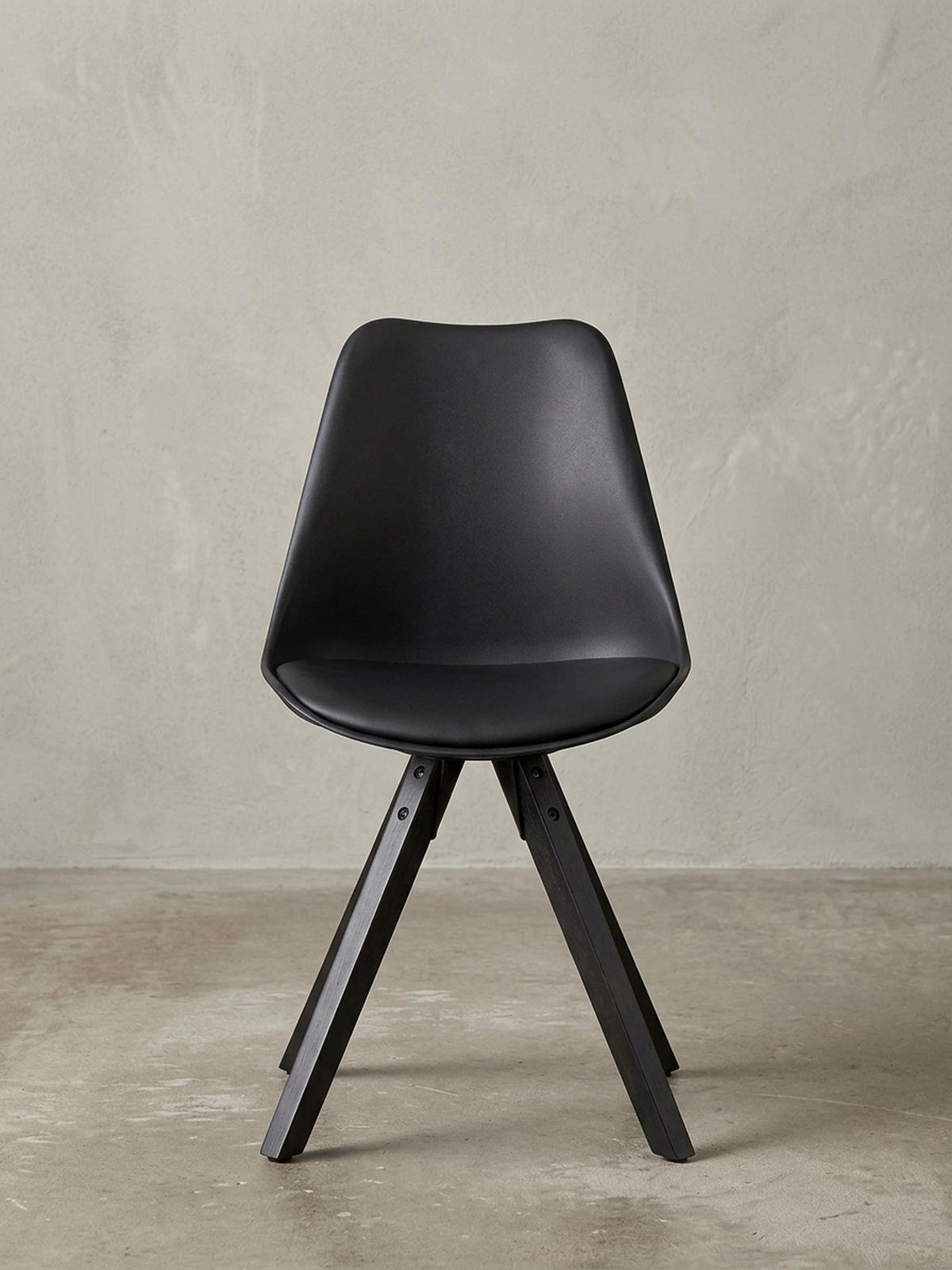 ESSZIMMERSTUHL Stoffbezug mit Holzgestell Modern gepolstert, Schwarz 49x52x87 cm - Schwarz, Holz/Kunststoff (49/87/52cm) - KADIMA DESIGN