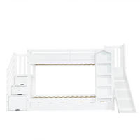 ETAGENBETT Kinderbett Weiß 90x200cm - Weiß, Holz (90/200cm) - ComfortXL