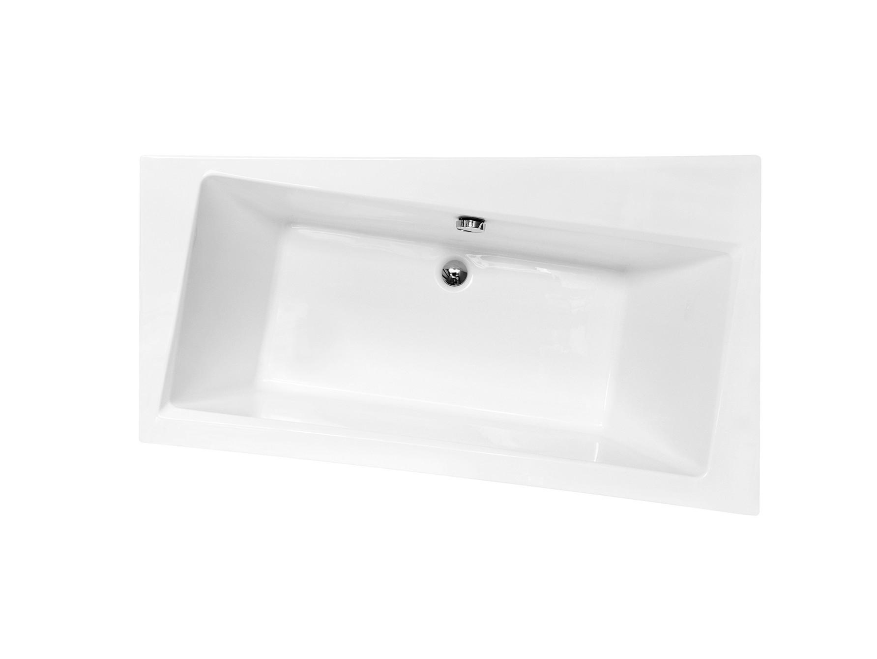 BADEWANNE Eckwanne INFINITY 160/100 Rechts mit Schürze Ablauf Füße - Weiß, Kunststoff (100/55.5/160cm) - bad land