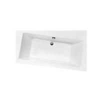 BADEWANNE Eckwanne INFINITY 160/100 Rechts mit Schürze Ablauf Füße - Weiß, Kunststoff (100/55.5/160cm) - bad land
