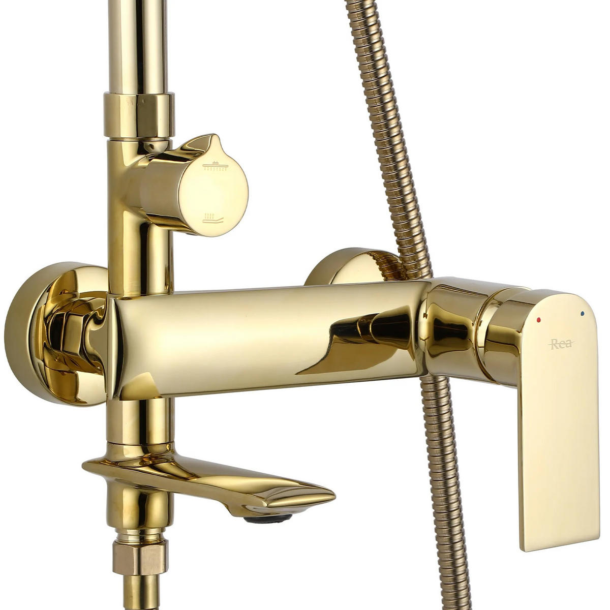 DUSCHGARNITUR Rea Veneta Gold - Goldfarben, Metall (30/136/45cm) - REA