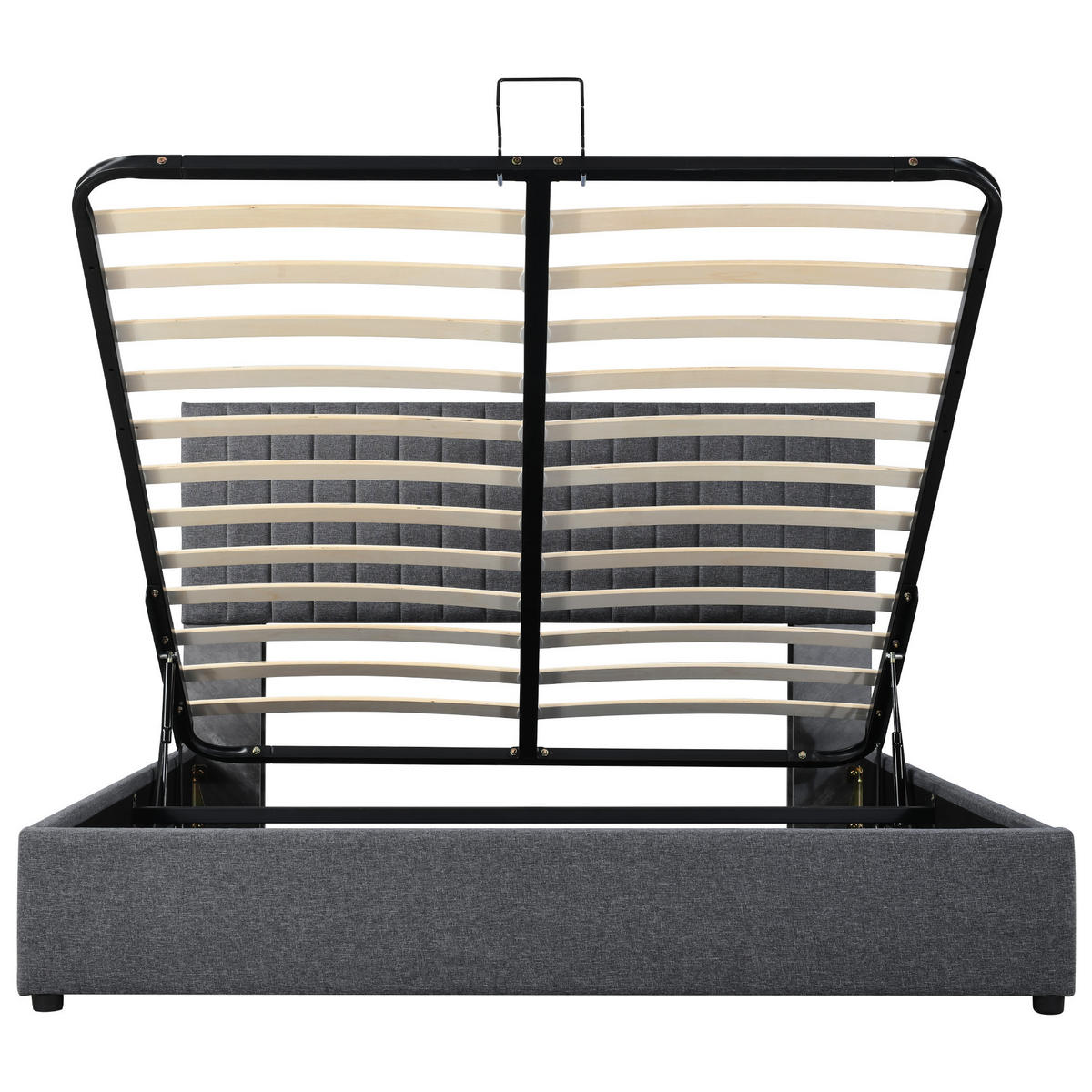 POLSTERBETT 140/200 cm in Grau Leinen mit Stauraum, LED, USB und Matratze - Grau, Holzwerkstoff/Textil (140/200cm) - CHICFURN
