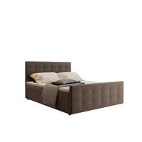BOXBETT Mit Bettkasten Matratze Topper AMOR Braun 180x200 cm H2-Pocket - Schwarz/Braun, Holz/Holzwerkstoff (180/200cm) - Kaiser Möbel