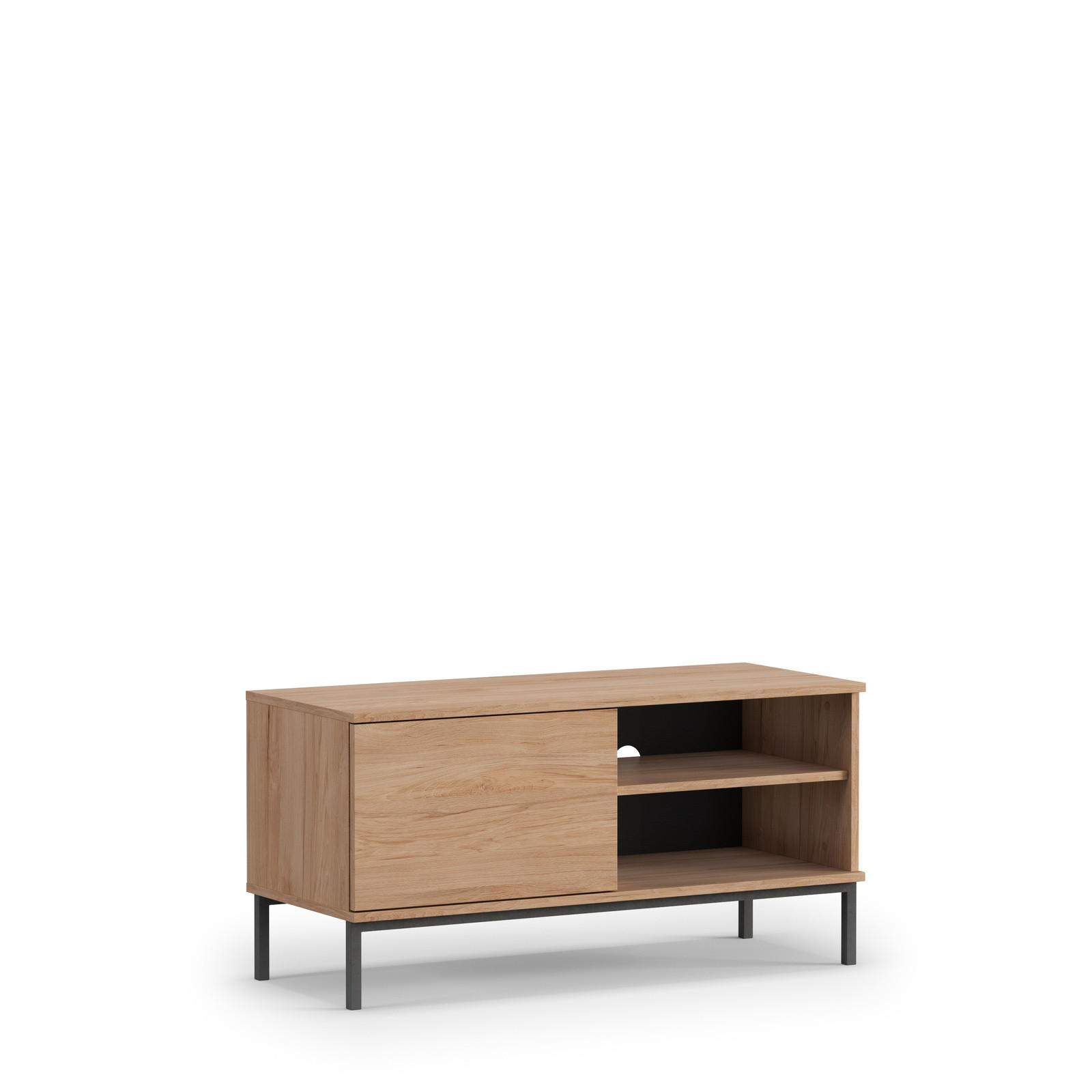 TV-LOWBOAARD Dallas 1D 100 cm Hikora - Eichefarben/Schwarz, Holzwerkstoff/Metall (100/50/41cm) - Ravio