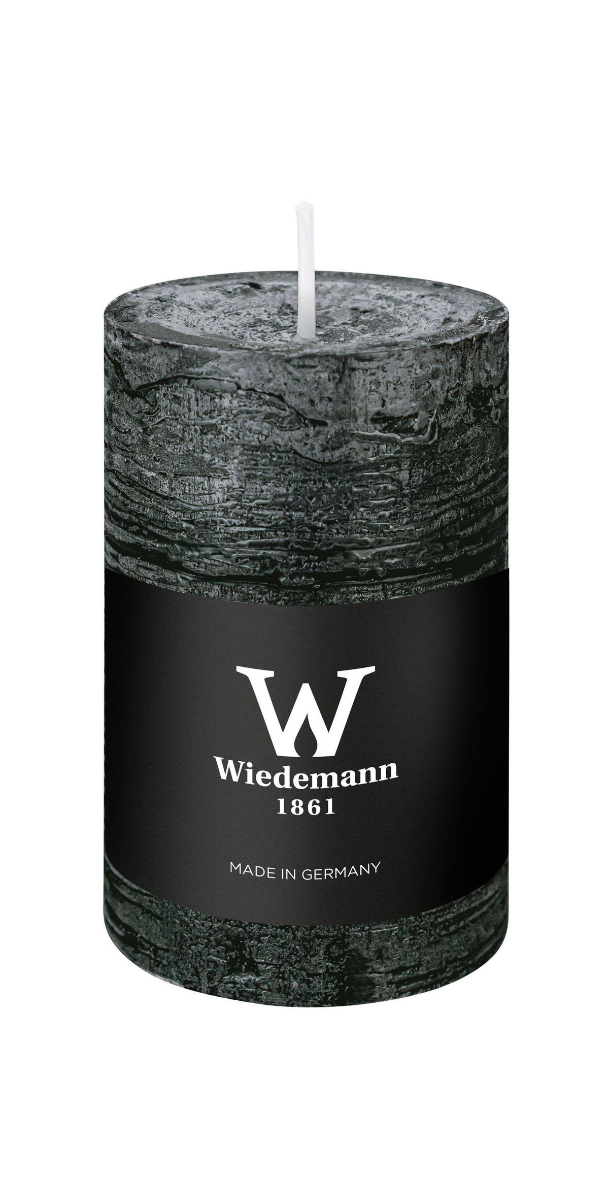 STUMPENKERZE Rustik Marble Style Grau 90 x Ø 58 mm, 1 Stück - Grau, Paraffin (9cm) - Wiedemann Kerzen