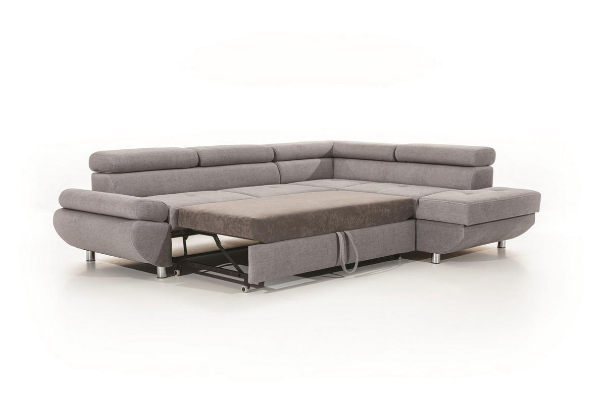ECKSOFA Schlafsofa Panos In Esito - Dunkelblau, Holzwerkstoff/Textil (275/210cm) - Fun Möbel