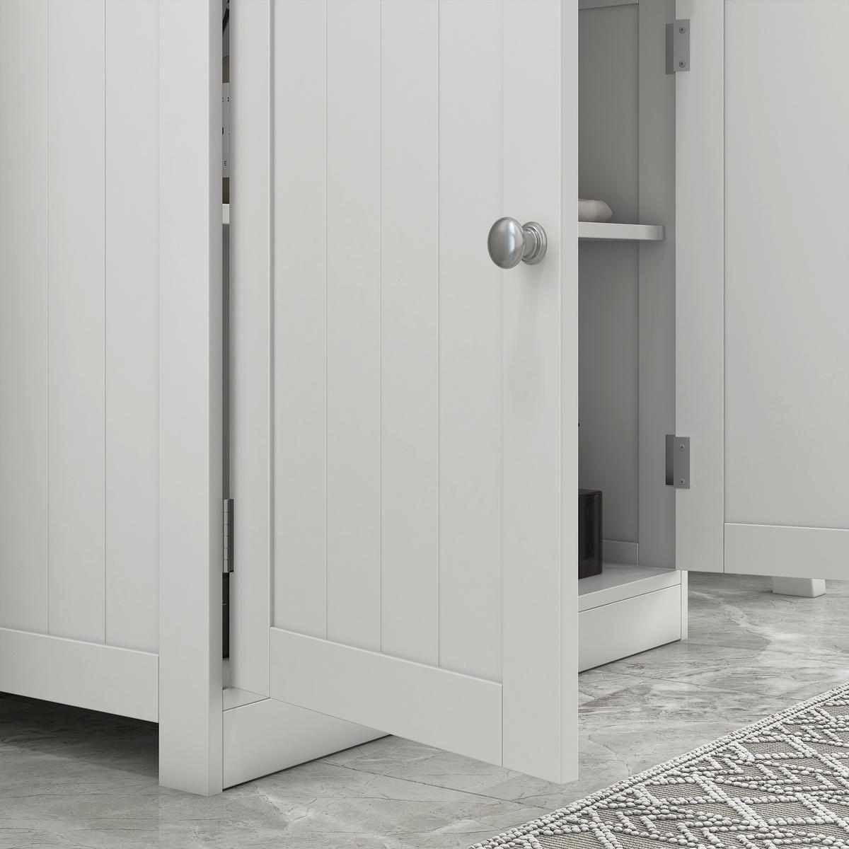 WASCHBECKENUNTERSCHRANK DE-15947 mit U-Aussparung Weiß - Weiß, Holzwerkstoff (60/60/30cm) - ComfortXL
