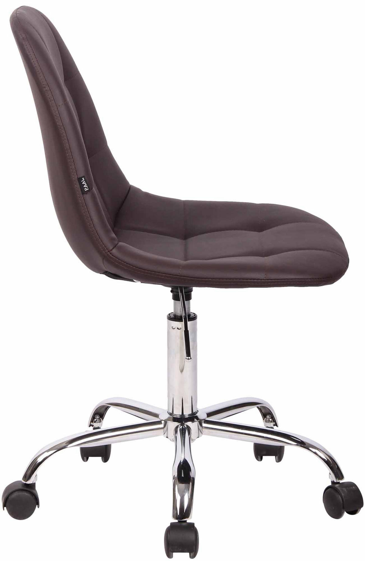 DREHSTUHL Lederlook braun - Chromfarben/Braun, Textil/Metall (47/79/56cm) - CLP