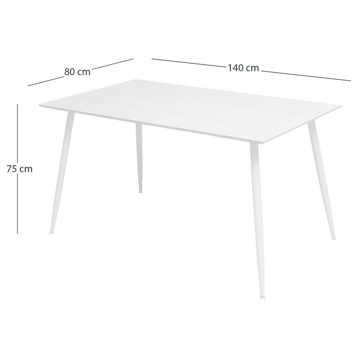 ESSTISCH - Echtholzfurnier / Metall - Eichefarben, Holzwerkstoff/Metall (80/140/75cm) - home24