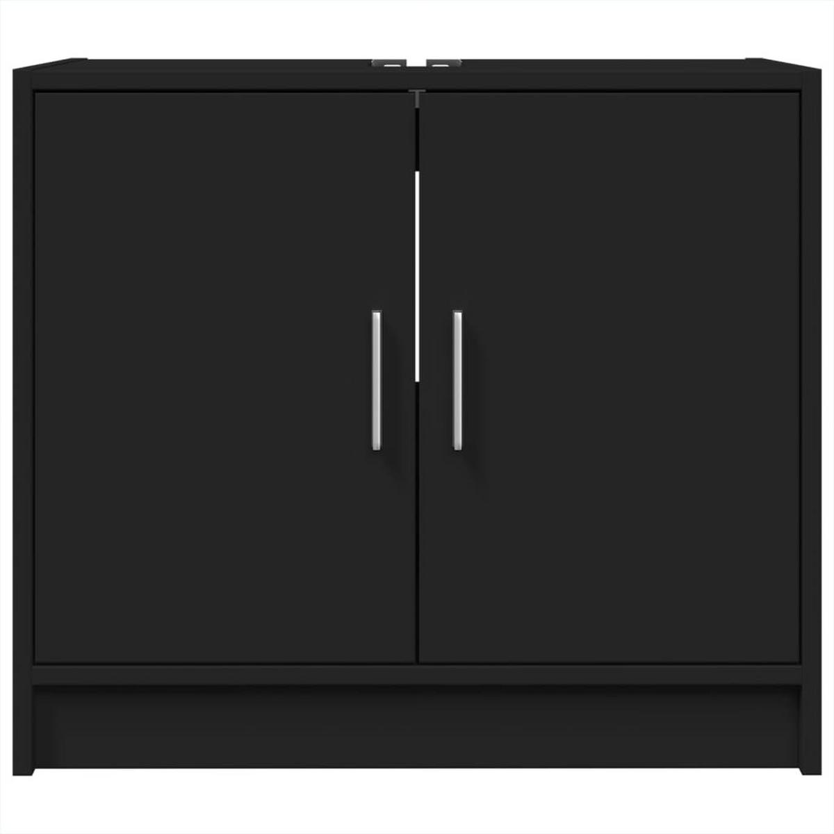 WASCHBECKENUNTERSCHRANK Schwarz 63/29/55 Cm Holzwerkstoff - Schwarz, Holzwerkstoff (29/55/63cm) - vidaXL