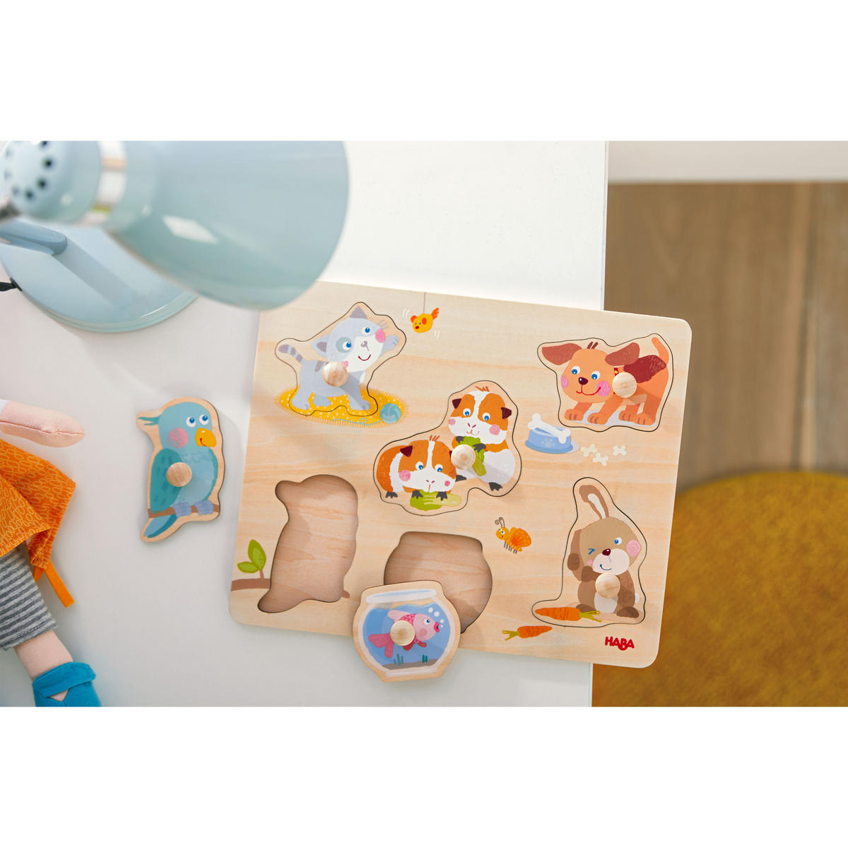 GREIFPUZZLE Haustiere, ab 12 Monaten - Multicolor, Naturmaterialien (20.8/1.7/25.3cm) - Haba