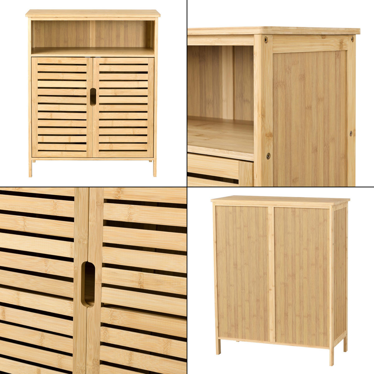 BADEZIMMERSCHRANK Eslöv - Naturfarben, Holz (65.5/81/31cm) - [en.casa]