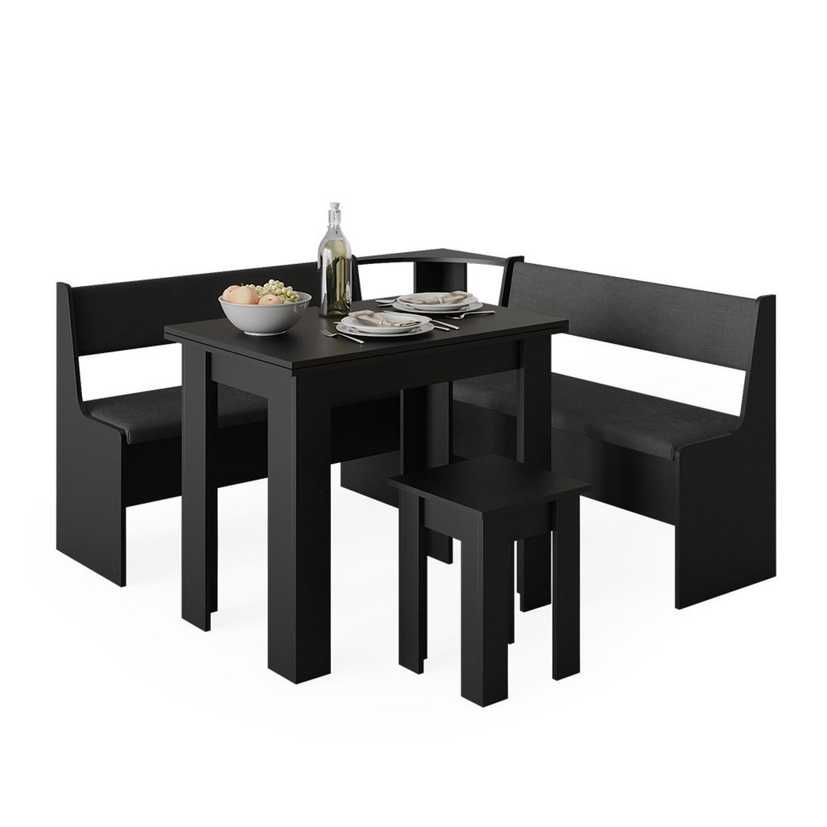 ESSZIMMER-BANK Roman Schwarz 106.6 x 41.5 cm - Schwarz, Holzwerkstoff (41.5/80/106.6cm) - Vicco