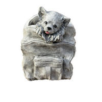 STEINFIGUR Chihuahua in Handtasche, Frostfest, Steinguss - Grau, Stein (20/25/18cm) - stoneandstyle