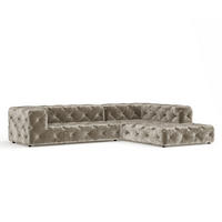 ECKSOFA Cosimo Beige Chenille - Beige/Schwarz, Holz/Holzwerkstoff (325/228cm) - Maison de Reve