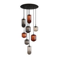 GALERIELEUCHTE Velo 8-flammig Mehrfarbig Ø 18/20/25cm - Multicolor/Schwarz, Glas (25/25/27cm) - s.luce