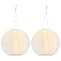 LED AUSSENHÄNGELEUCHTE Lampion Weiß 2er Set - Weiß, Metall (30/30/55cm) - Globo Lighting