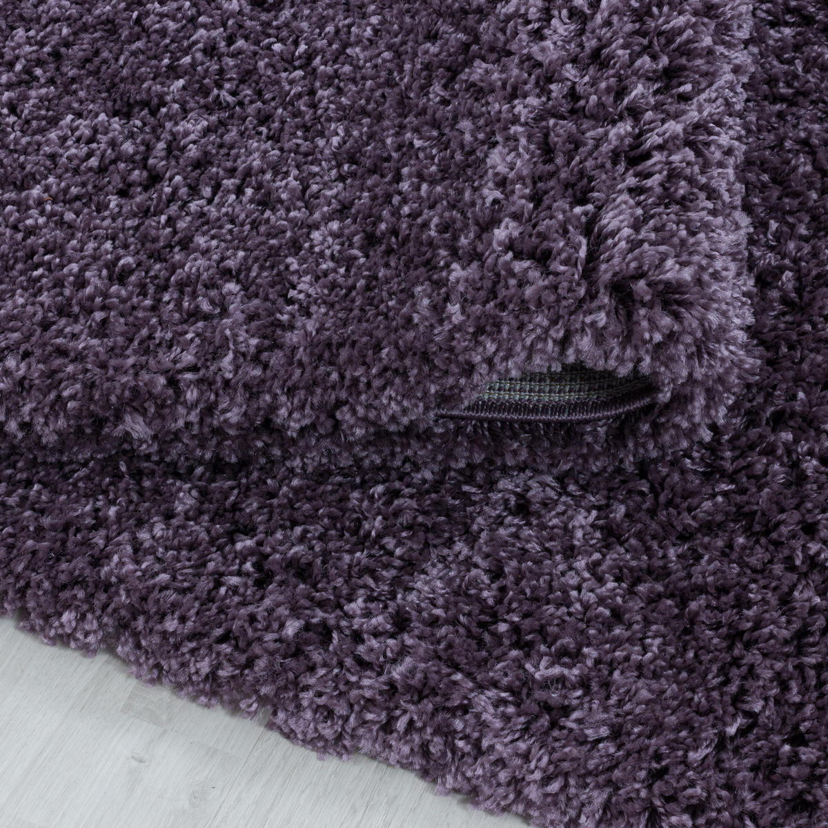 TEPPICH Hochflor Shaggy Uni-Look Polypropylen Wohnzimmer Violett Rund 200x200 - Lila, Textil (200/200cm) - KADIMA DESIGN