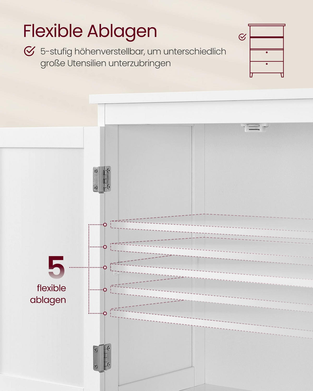 BADEZIMMERSCHRANK ASHGABAT - Weiß, Holzwerkstoff (60/110/30cm) - Hansiro