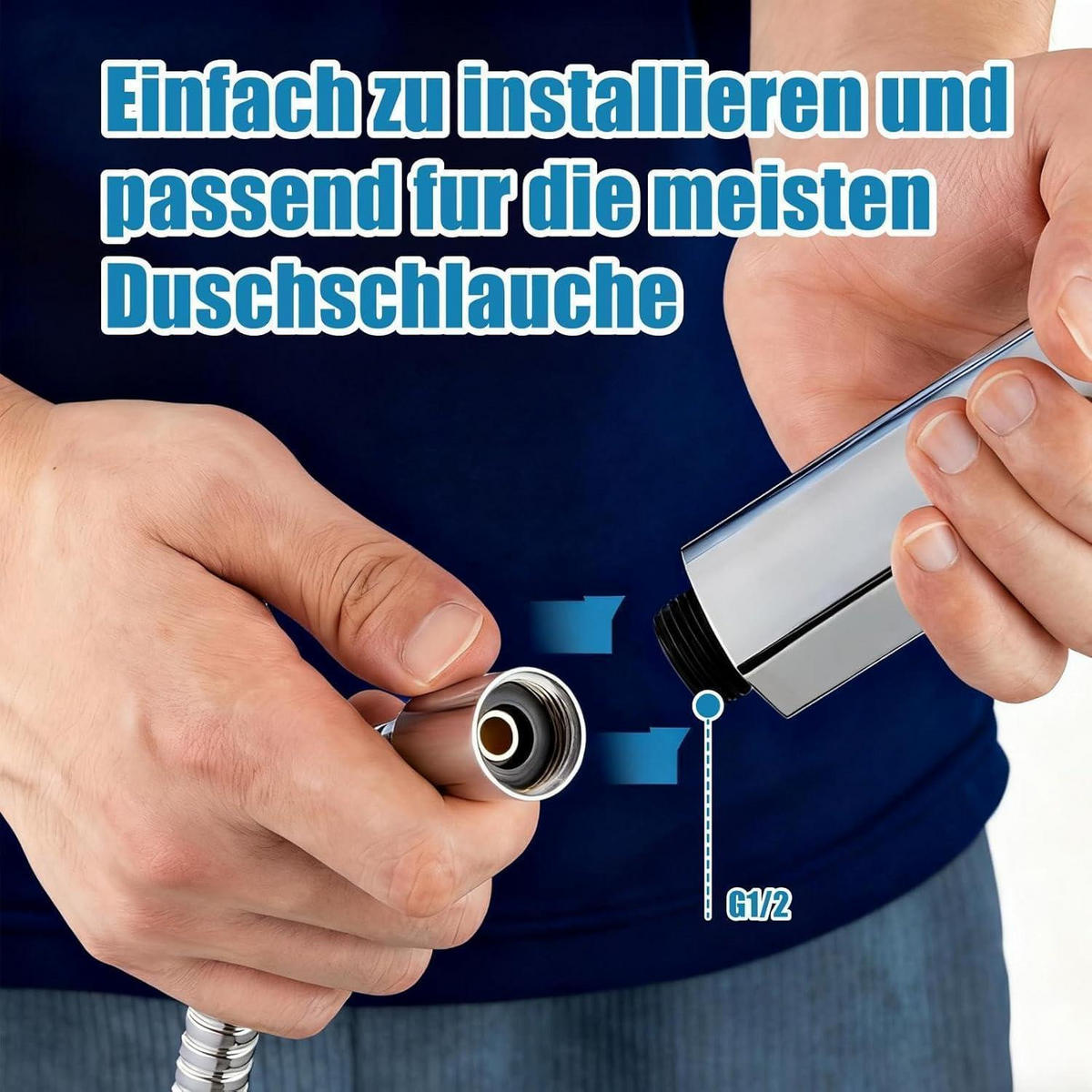 HANDBRAUSE 130 mm mit 3 Strahlarten Chrom - Silberfarben, Kunststoff (13/6/26cm)