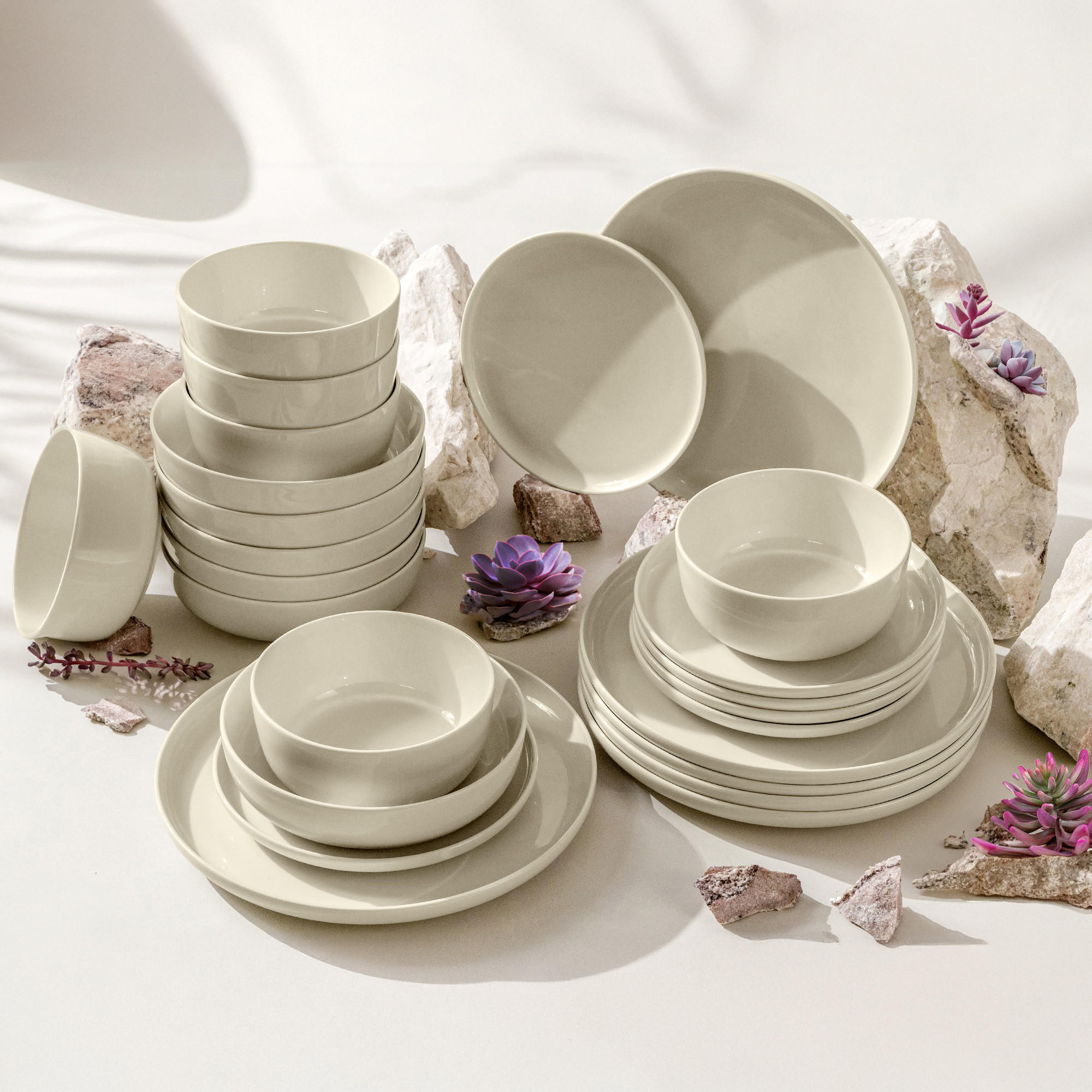 KOMBISERVICE VICTO 6 Personen 24-tlg - Beige, Keramik (27/2/27cm) - KONSIMO®