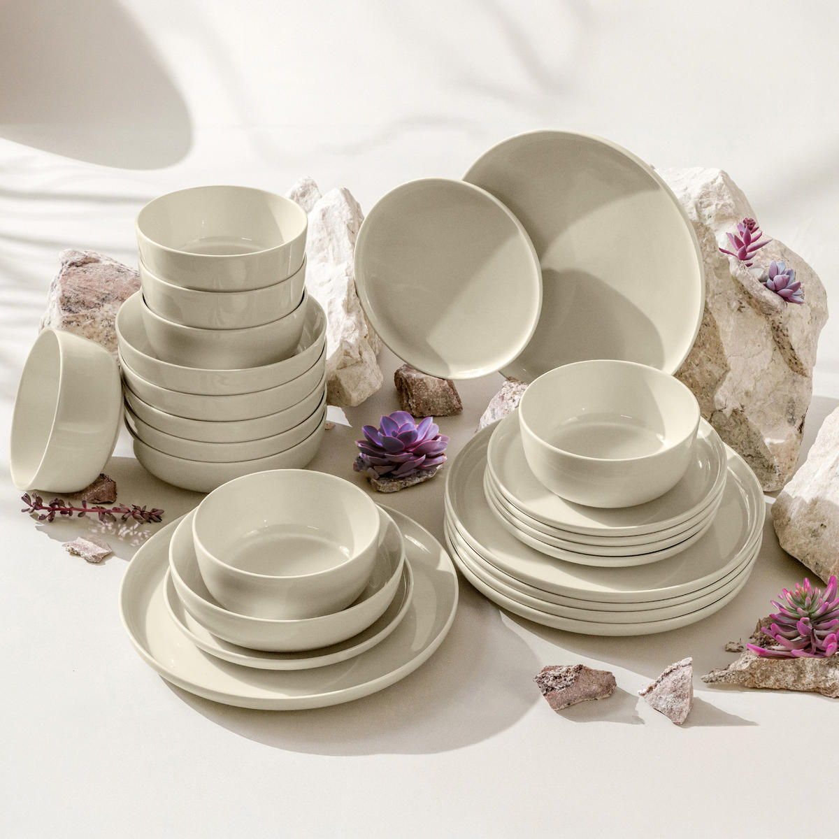 KOMBISERVICE VICTO 6 Personen 24-tlg - Beige, Keramik (27/2/27cm) - KONSIMO®