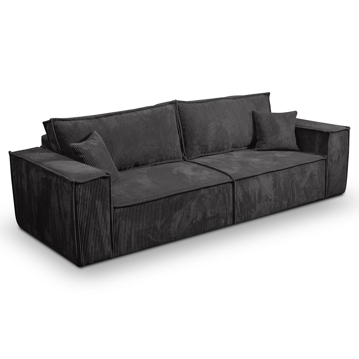 SOFA Isaac 4 Sitzplätze Dunkelgrau - Grau, Holzwerkstoff (255/85/105cm) - Petits-meubles