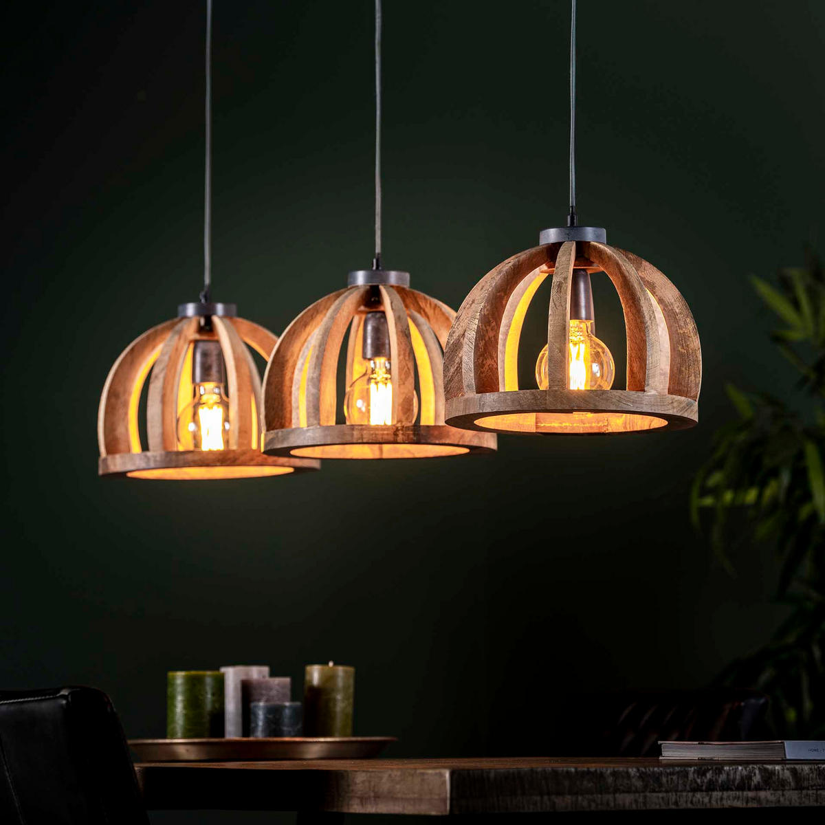 HÄNGELEUCHTE Mango Braun 120/30/150 cm - Braun, Holz (120/30/150cm) - Hoyz Collection