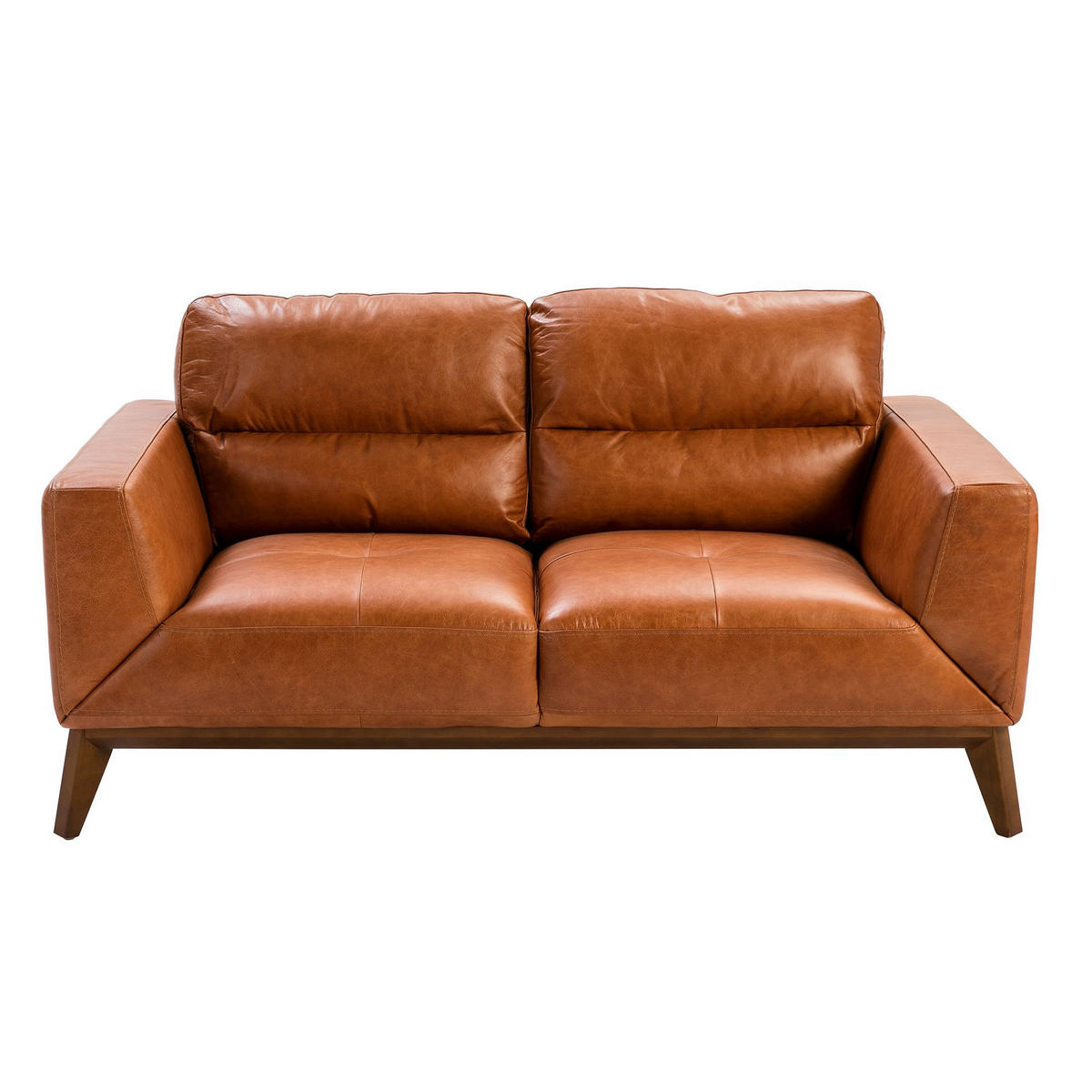 SOFA 2-Sitzer-Sofa aus braunem Leder 159/96/86 cm - Walnussfarben/Braun, Leder (159/86/96cm) - ANGEL CERDA