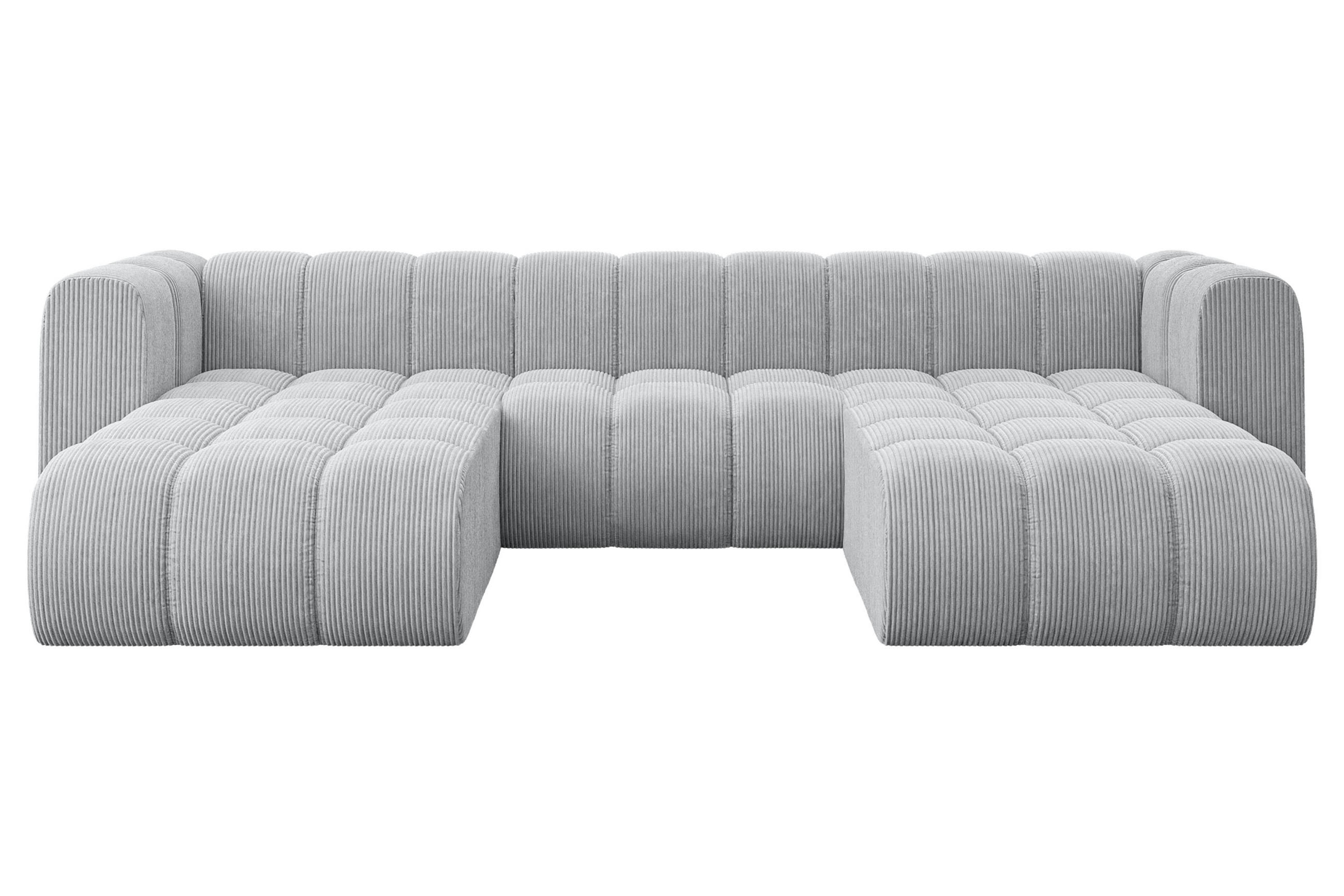 WOHNLANDSCHAFT modulares Sofa Joren-U1 - 319x177x70 cm Grau - Grau, Holzwerkstoff/Textil (319/70/177cm) - ALTDECOR