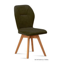 ESSZIMMERSTUHL drehbar (2er-Set) Draga 51x92x60 Eiche geölt/Khaki - Dunkelgrün/Eichefarben, Kunststoff (60/92/51cm) - 58aufmkessel