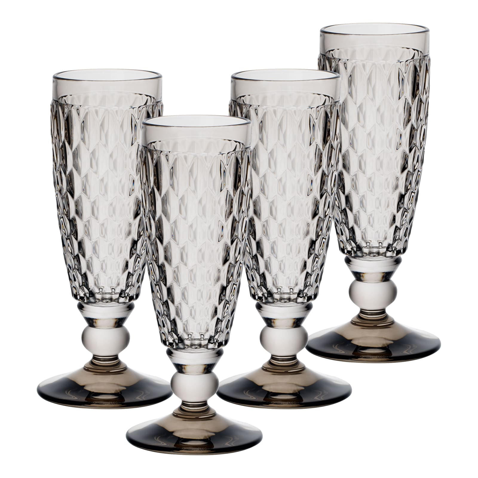SEKTGLÄSER Boston Coloured Smoke 145 ml 4er Set - Grau, Glas (0.145L) - Villeroy & Boch