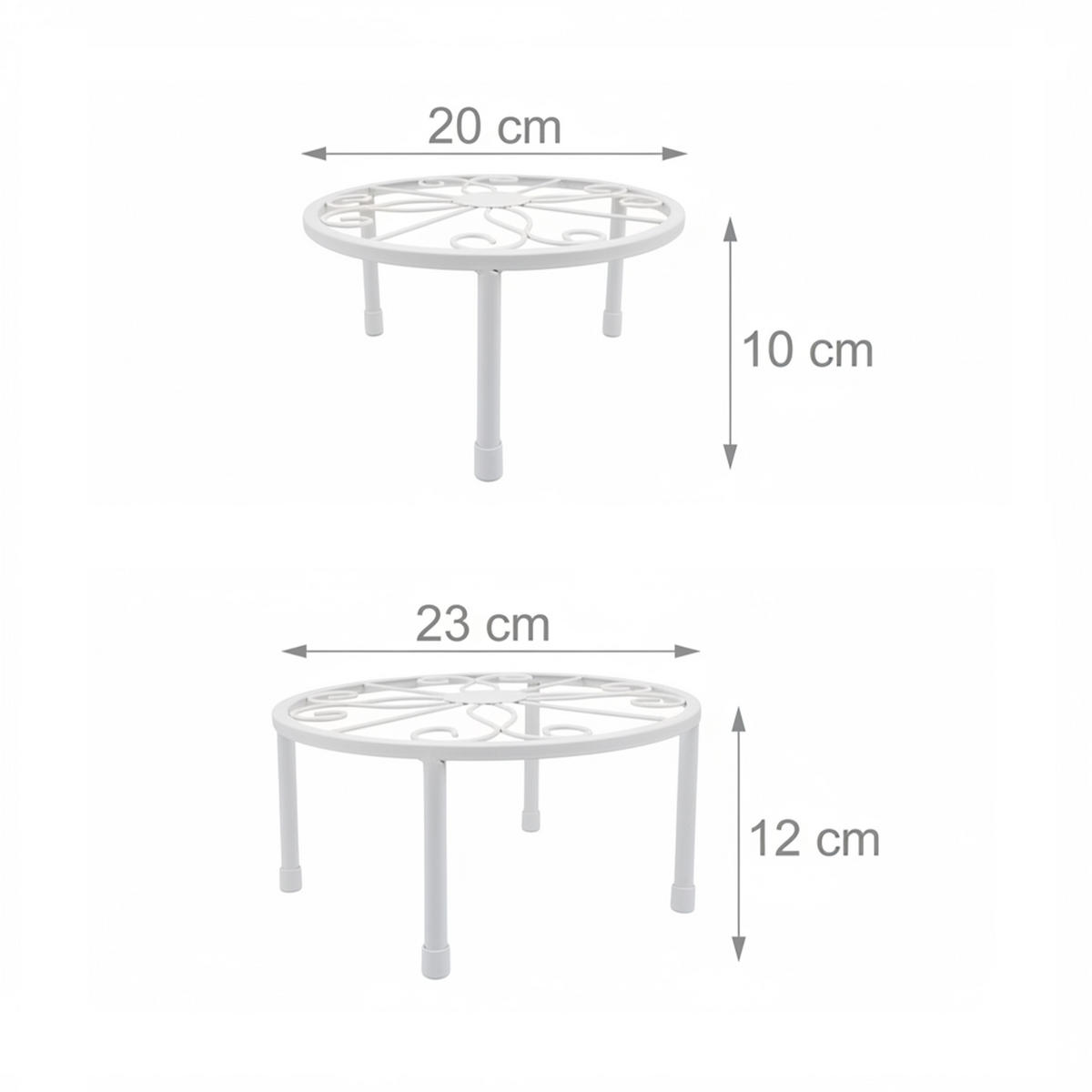 5DÍLNÁ sada stojanů na květiny - bílá, kov (30/20/30cm) - Relaxdays