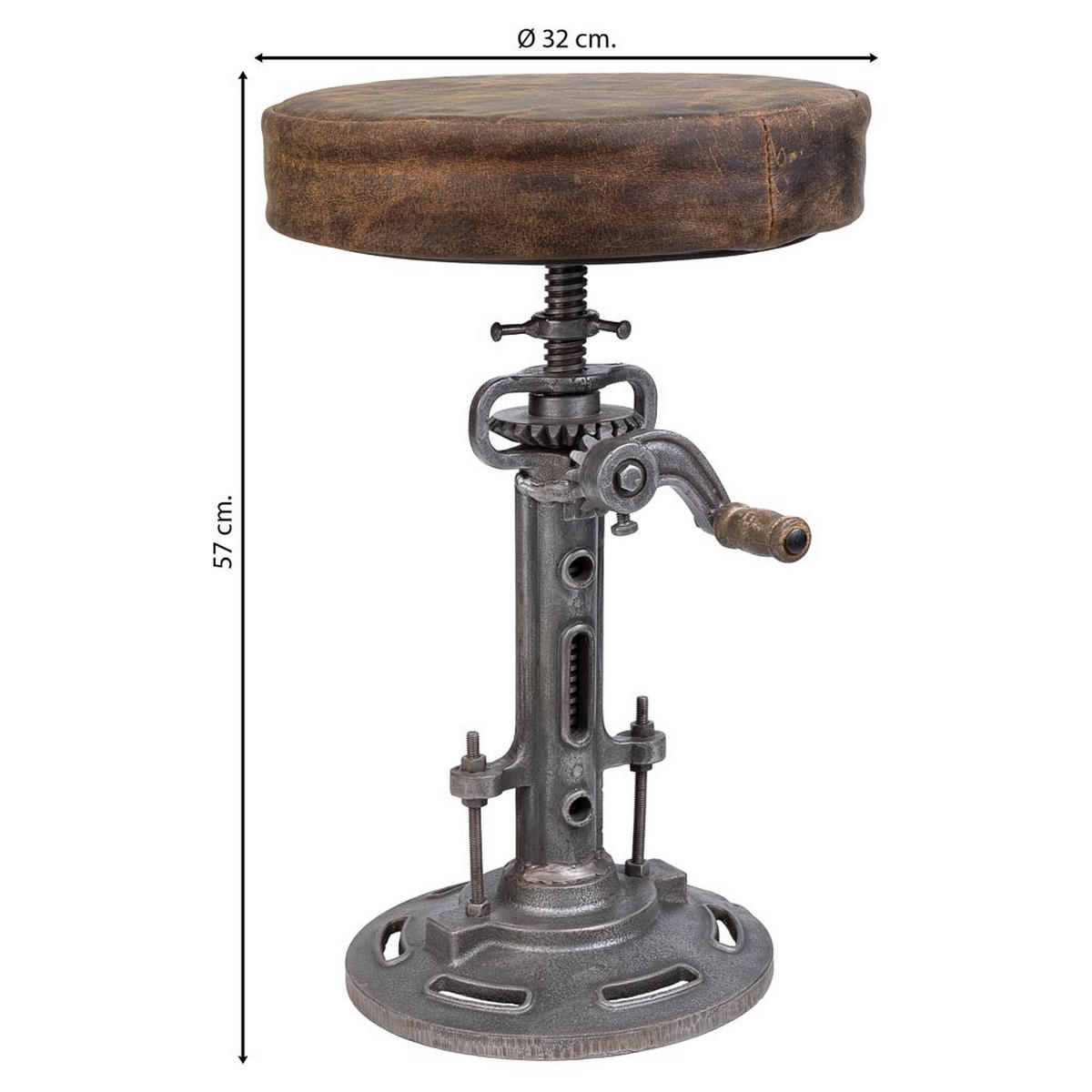 HOCKER aus Metall, braun, 32x57cm - Braun, Metall (32/57/32cm) - Wanderlust