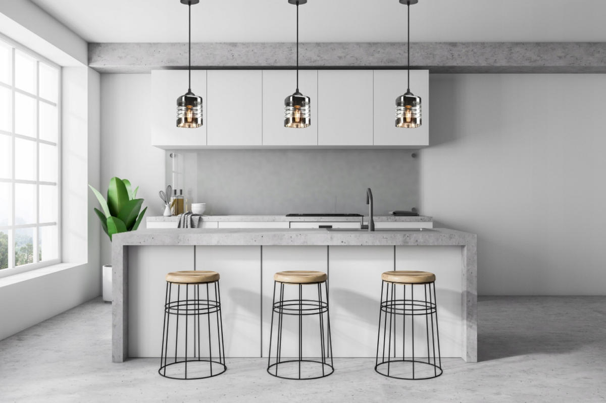 PENDELLEUCHTE TRAGLAS - Transparent/Schwarz, Glas/Metall (10/10/80cm) - kiki design