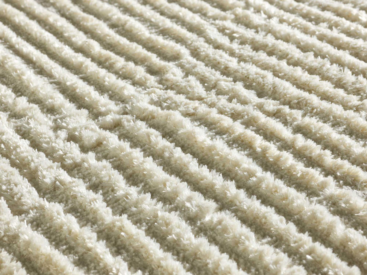 HOCHFLORTEPPICH im skandinavischen Stil Creme Lima 140/200 cm - Creme, Naturmaterialien/Textil (140/200cm) - Atticgo