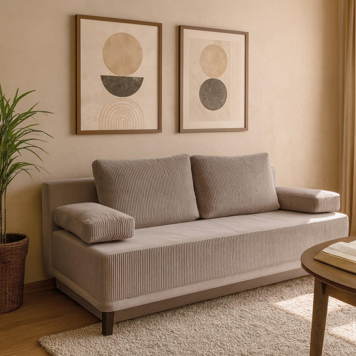 SCHLAFSOFA 3-Sitzer Riso mit Bettkasten, Braun - Schwarz/Braun, Textil (200/91/90cm) - Beautysofa