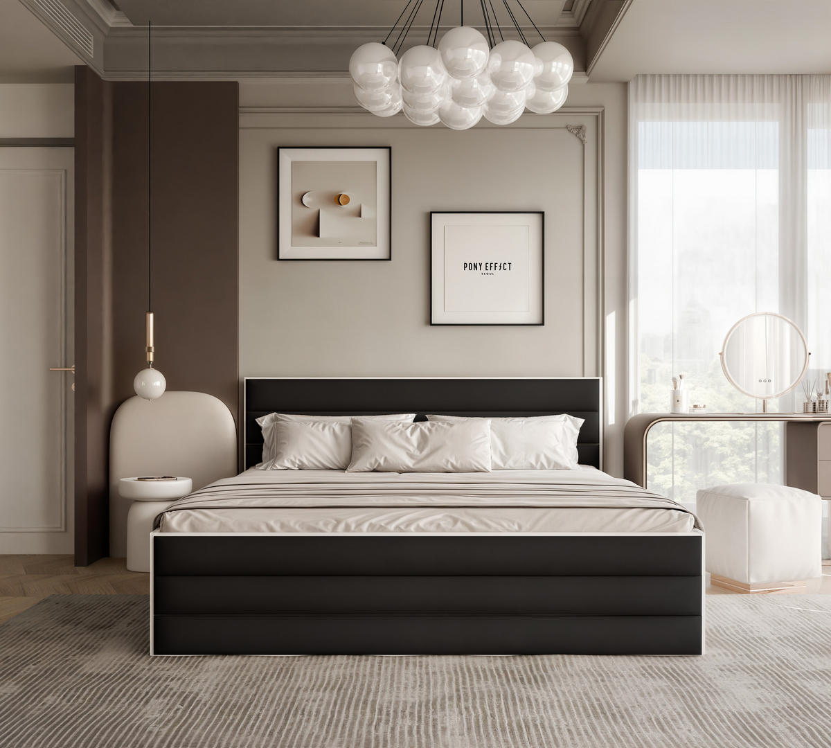 POLSTERBETT VANTAGE 160/200 cm, Bettkasten, ohne Matratze, Schwarz - Schwarz, Holz/Holzwerkstoff (160/200cm) - Idohome